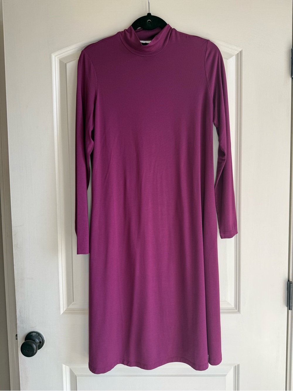 Susan Graver Long Sleeve Turtleneck Dress in Magenta